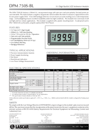 Thumbnail of document Data Sheet - DPM 750S-BL Voltmeter